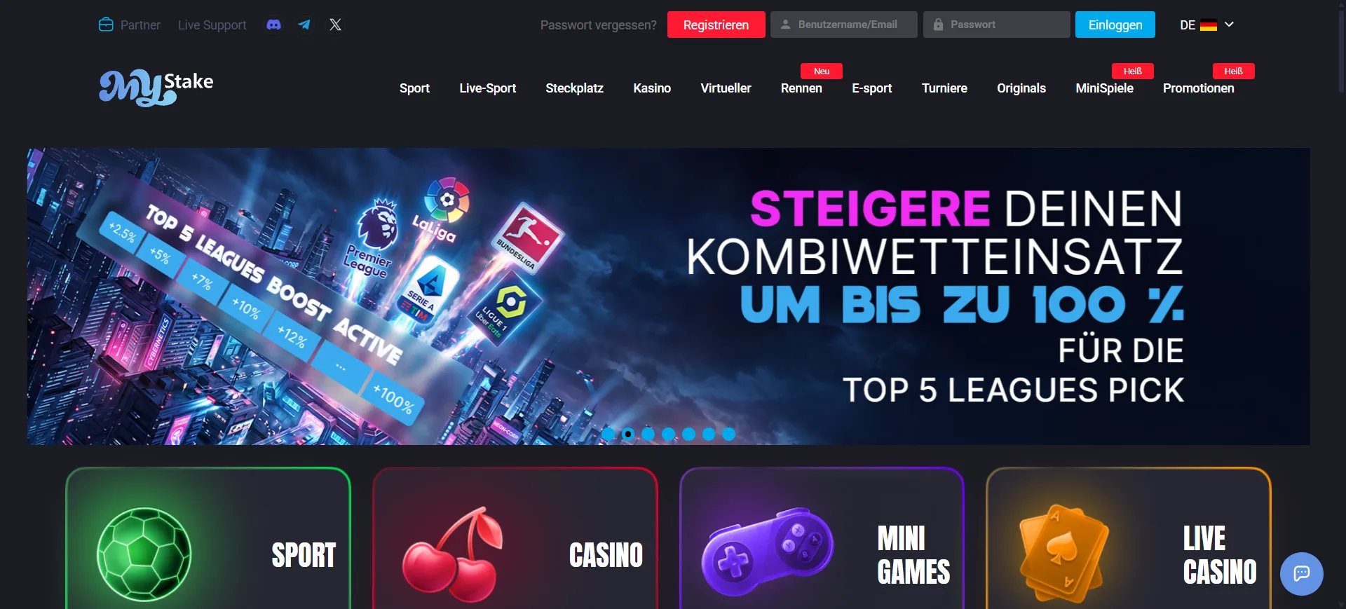 MyStake Casino Screen